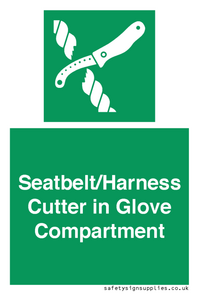 Seatbelt/Harness Cutter in Glove Compartment
